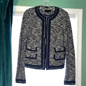 Gorgeous Marled Navy Zip Front Talbots Jacket size 4